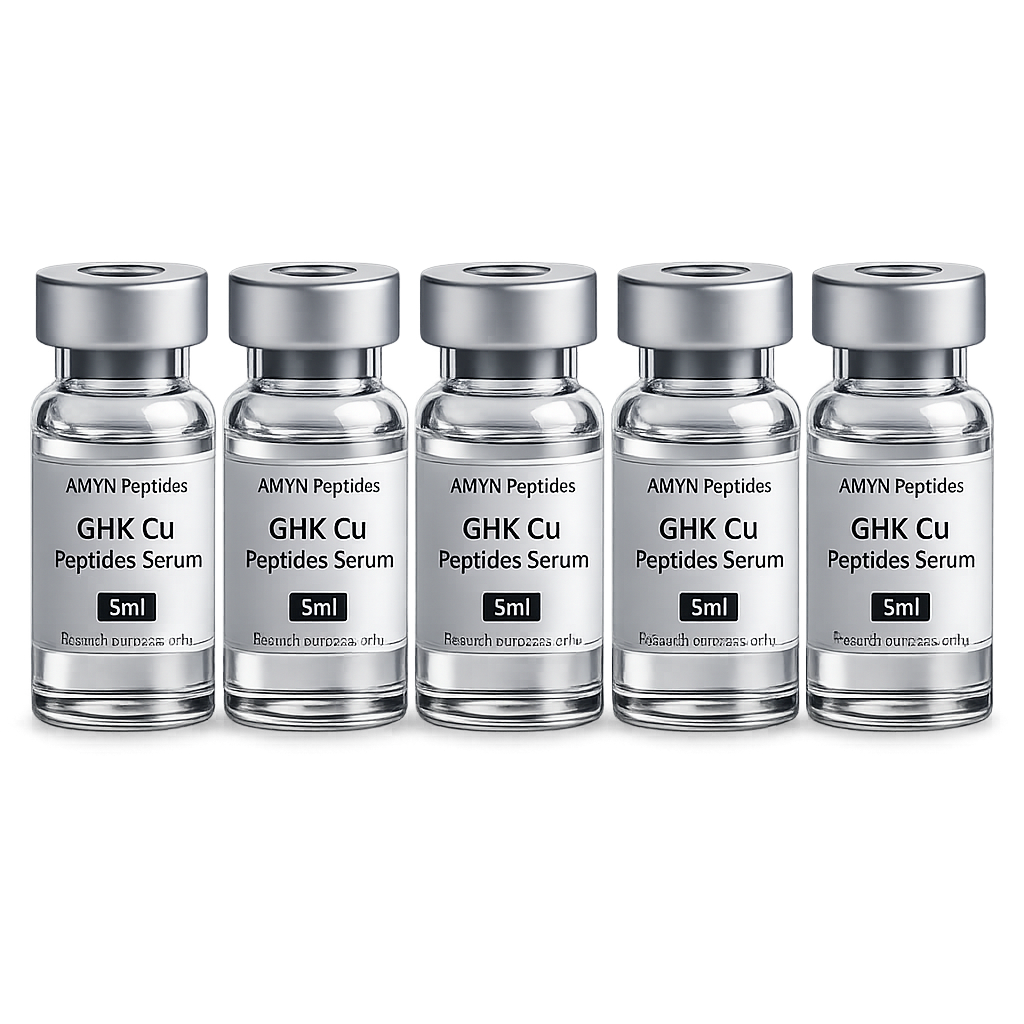 GHK-Cu Face Serum Peptide for Skin Repair, Aging & Cell Renewal 5 vials of 5 ml.