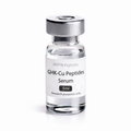 AMYN Peptides GHK-Cu Peptides Serum 5ml glass vial product photo with white label and silver cap on white background